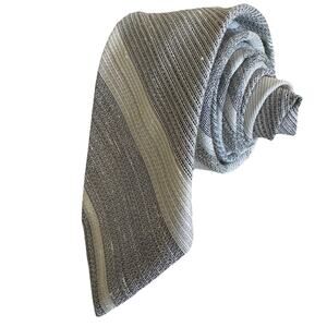 Vogue Paris Men’s Tie Gray & White Striped Classic Style 56”x2.50”